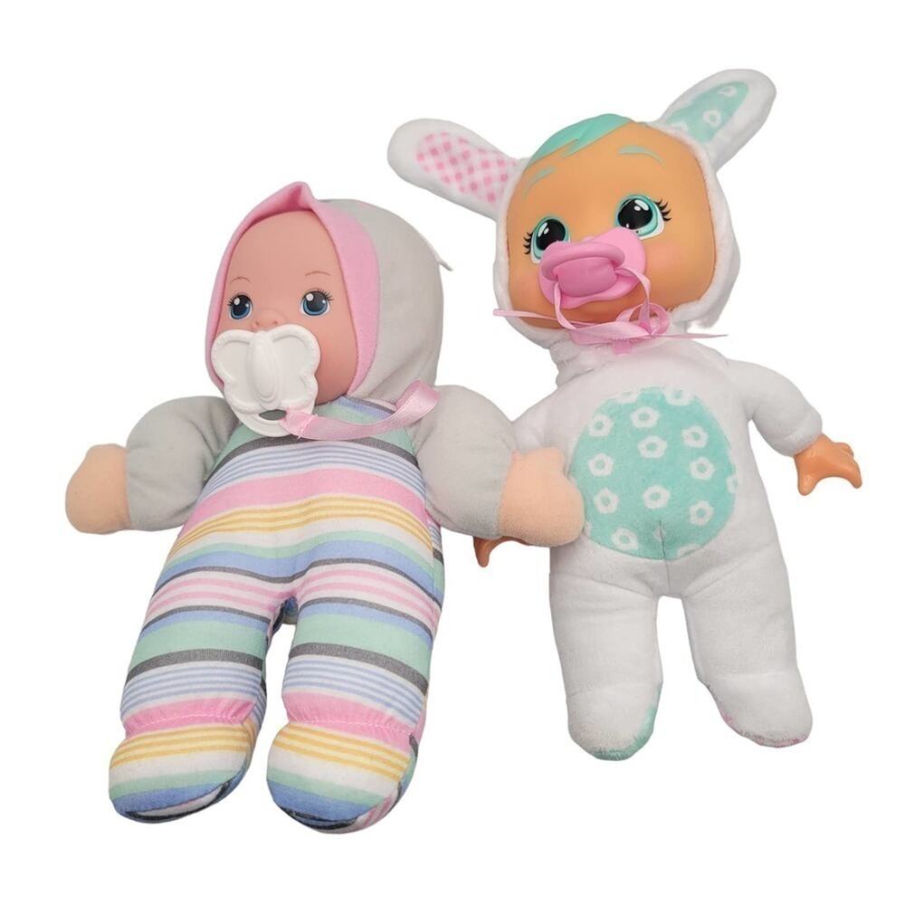 Cry Babies and Baby Doll Lot of 2 Pacifiers Attached Easter Bunny